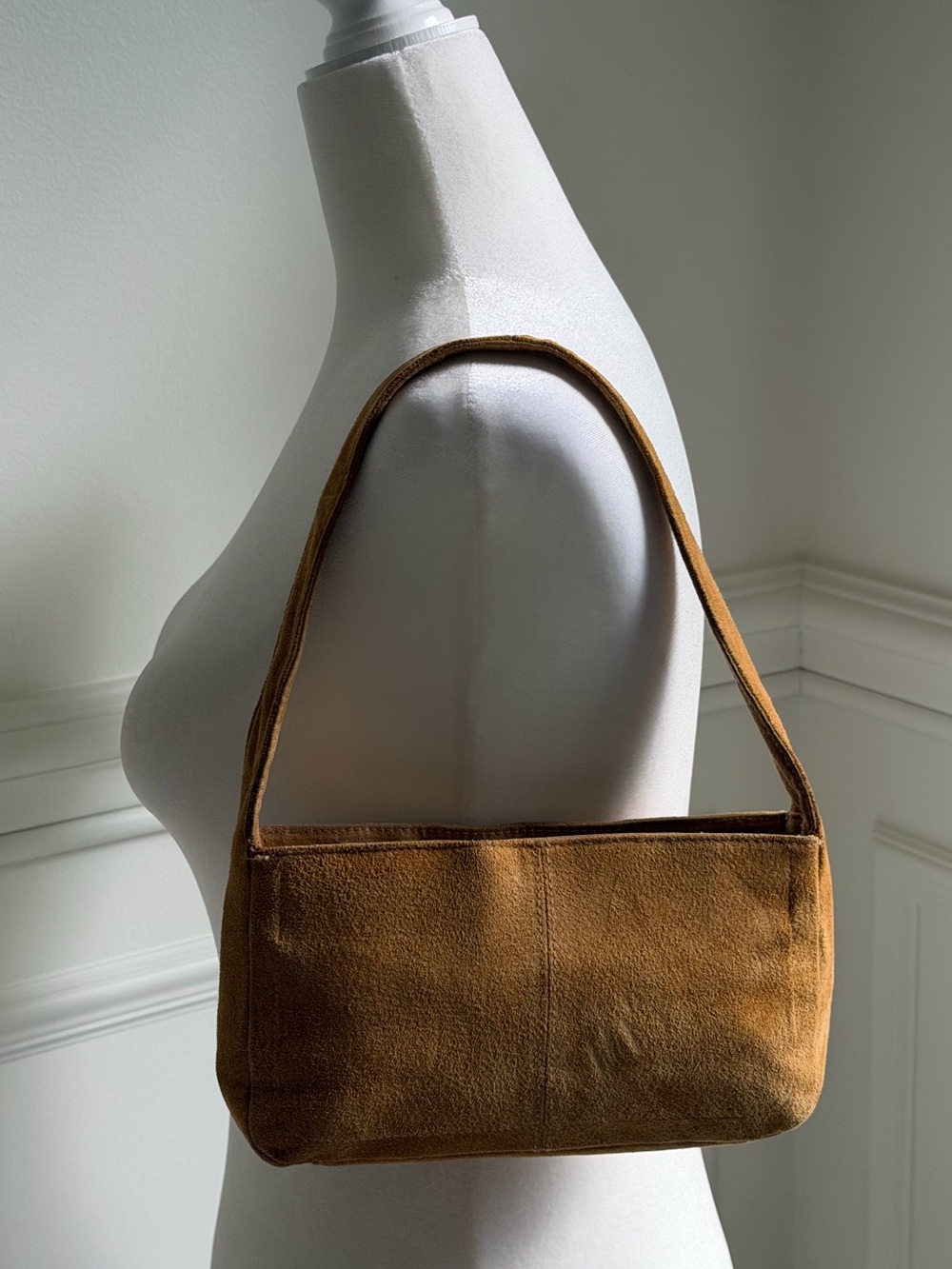 Wilson Leather Golden Beige Real Suede Shoulder Bag - Picture 2 of 7